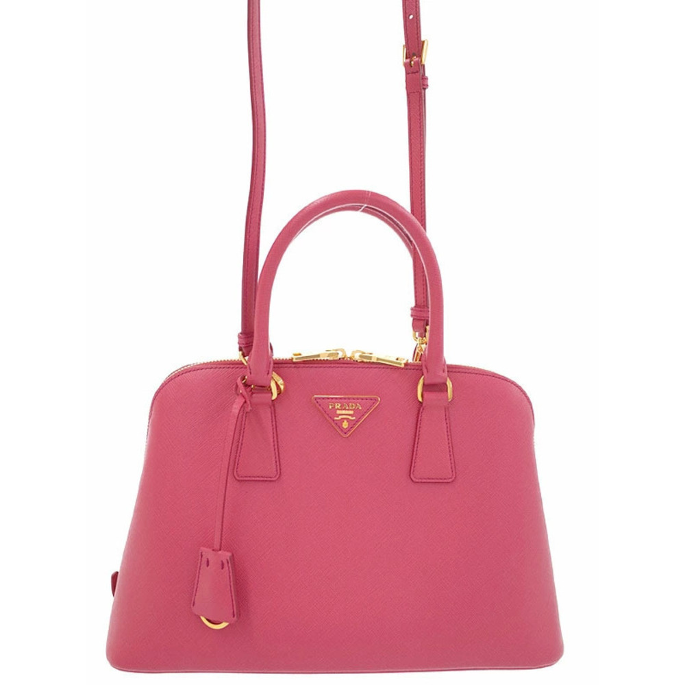 Prada Saffiano Lux Promenade 2way Tote Cammeo Pink